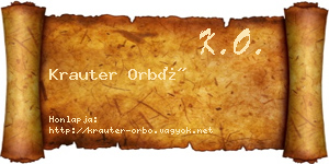 Krauter Orbó névjegykártya